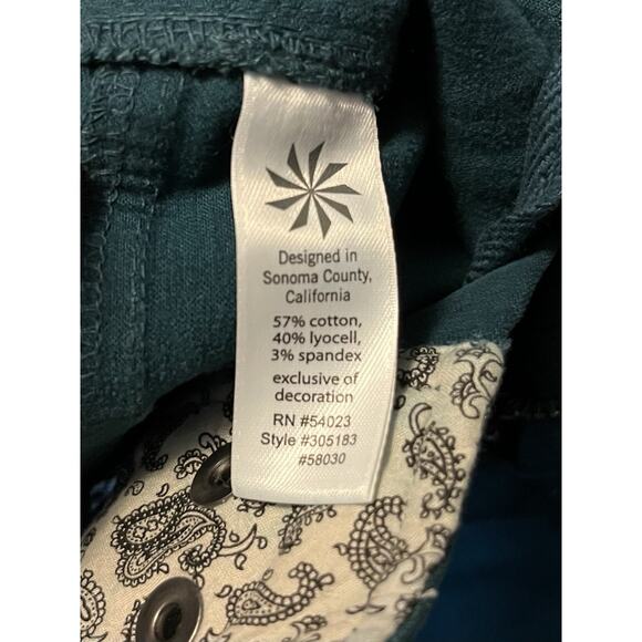 ATHLETA Ridgetrail Pants Women’s 2 Petite Teal Green Cotton Lyocell NWT - Picture 8 of 12